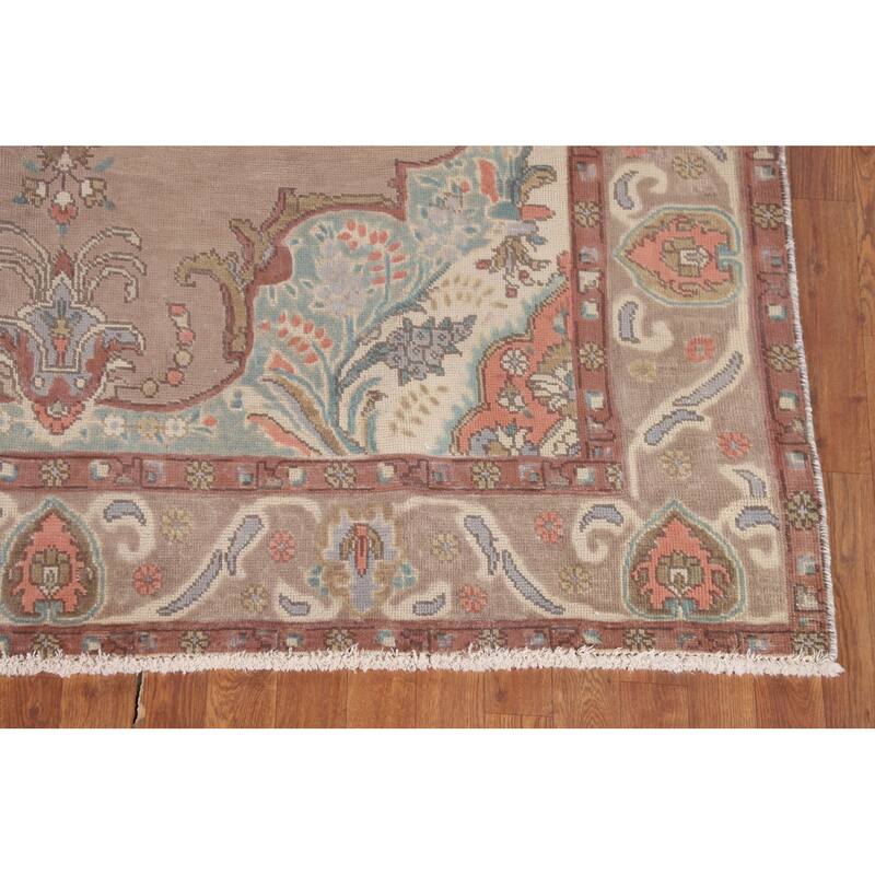 Tabriz Persian Vintage Area Rug Handmade Floral Wool Carpet - 6'4" x 9'11"