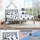 preview thumbnail 5 of 5, Gray Twin Size Bed Platform Frame with Headboard