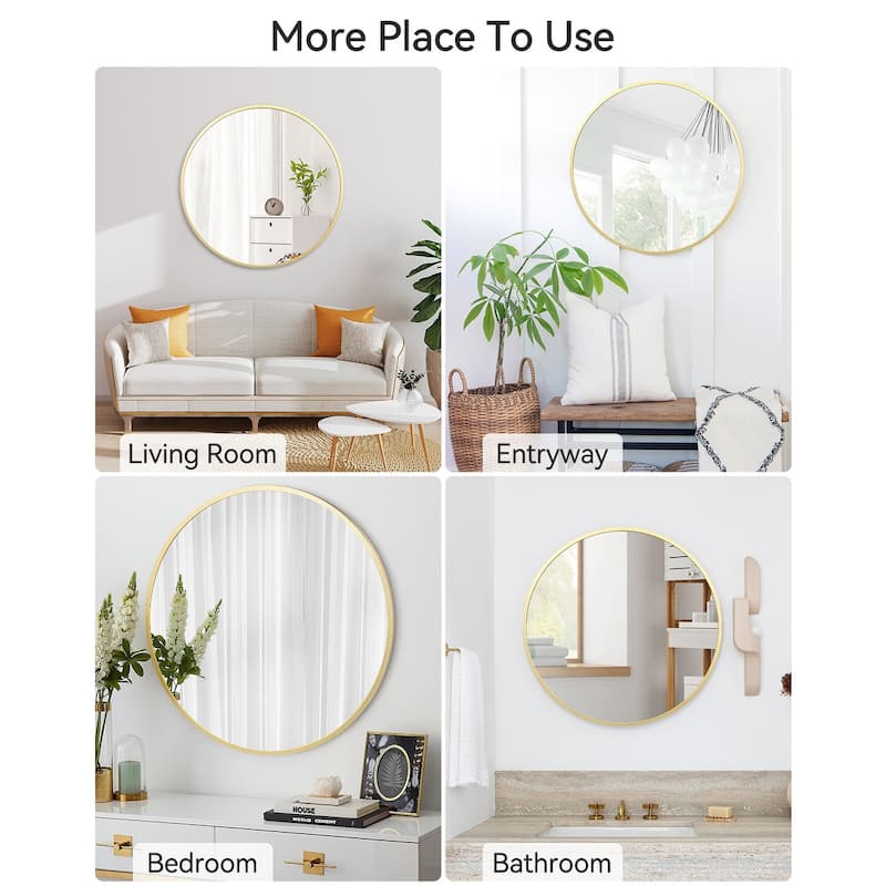 Circle Mirror Round Bathroom Mirror for Over Sink Gold 6 Sizes