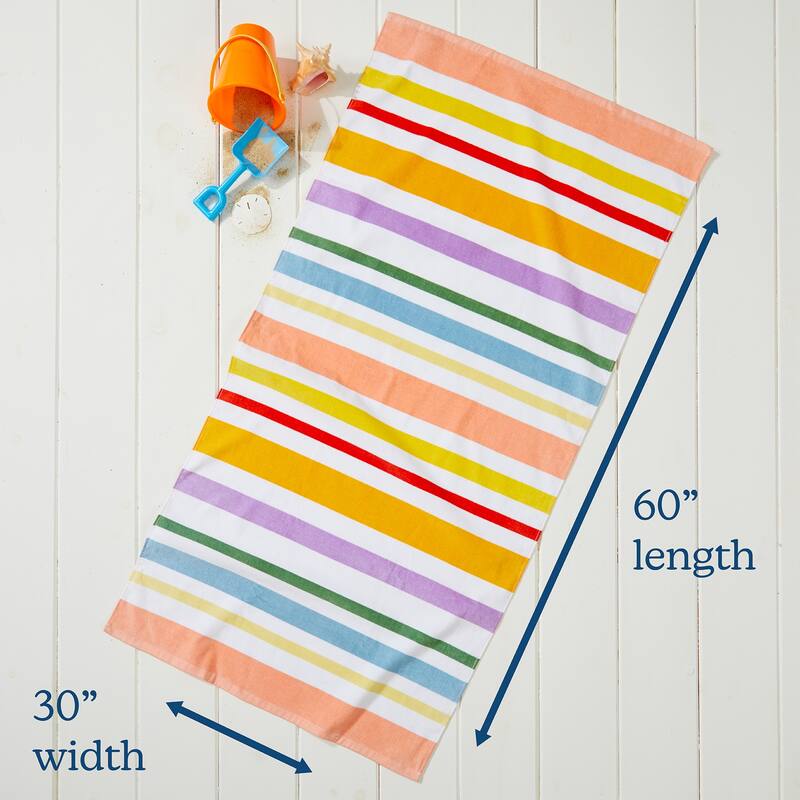 Linery & Co. 100% Cotton Printed Beach Towel for Kids, 30" x 60"