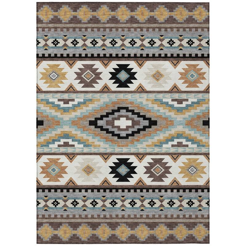 Machine Washable Indoor/ Outdoor Modern Ottawa Chantille Rug