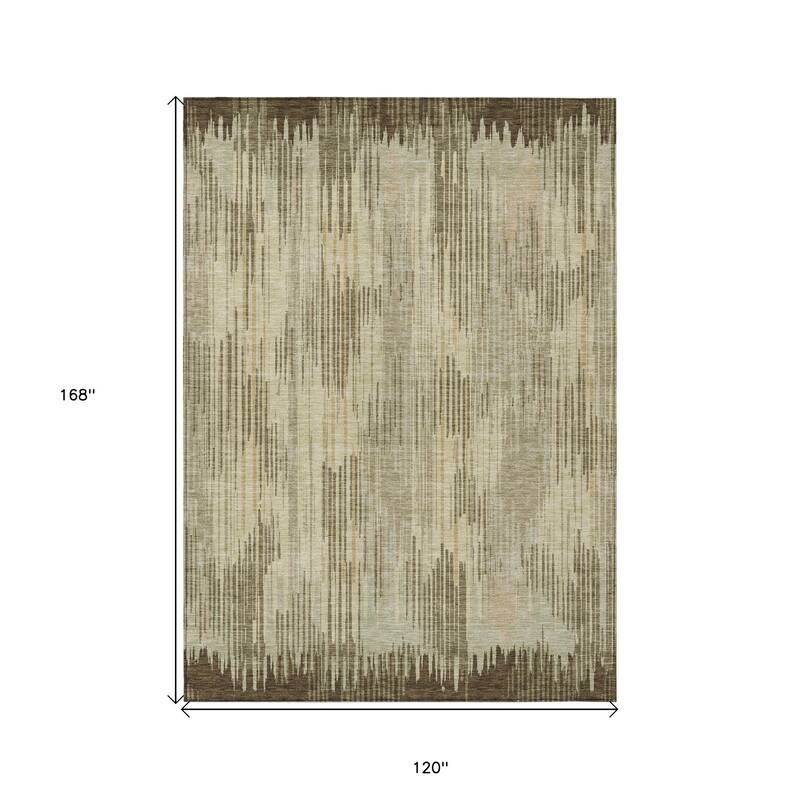 HomeRoots Striped Transitional Rectangle Outdoor Rug