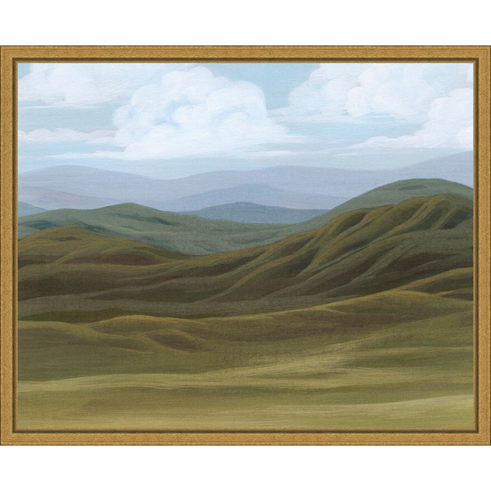 Amanti Art Blue Mountain Strata II by Grace Popp Framed Canvas Wall Art Print - Sylvie Gold