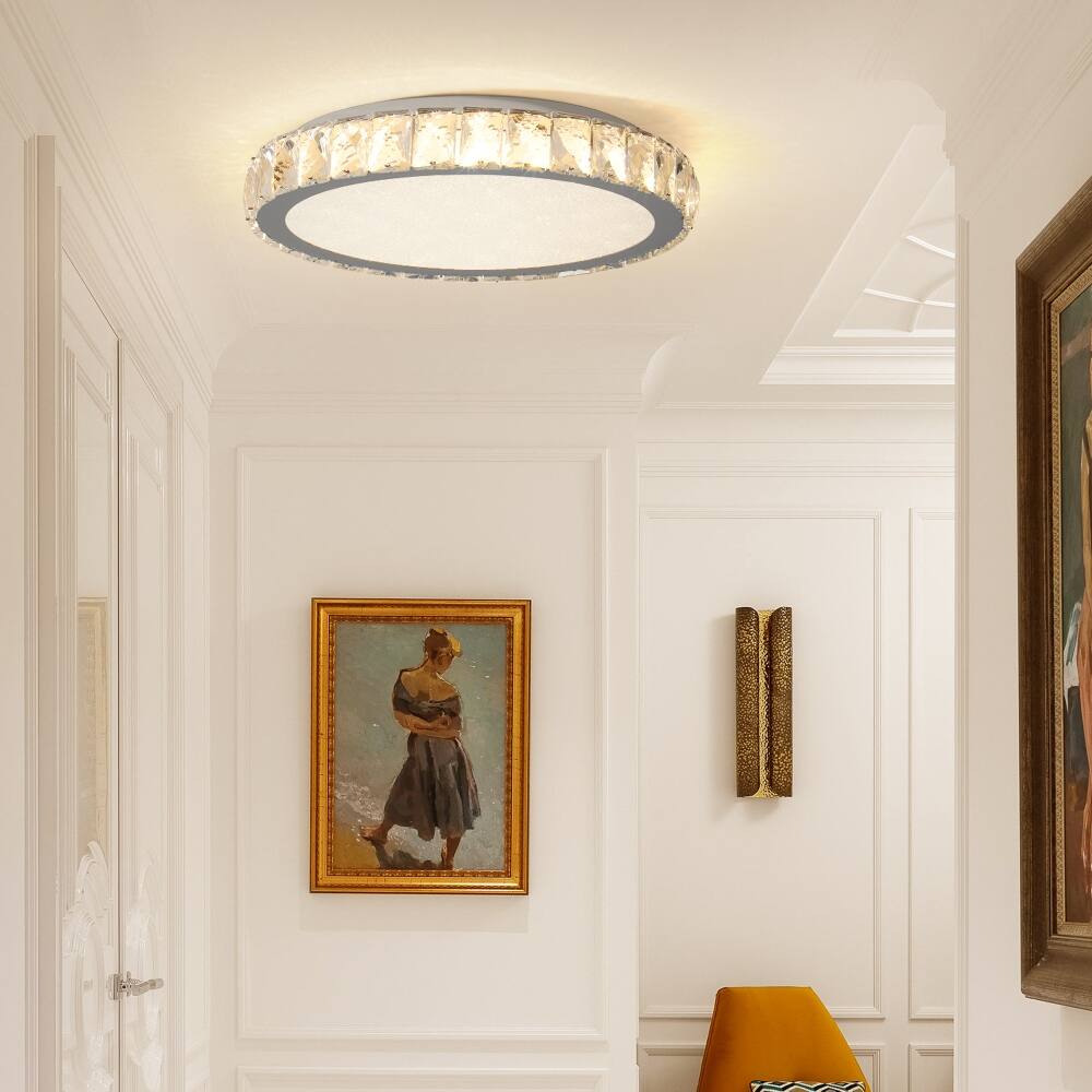 Crystal LED Flush Mount Ceiling Light 45W Dimmable Energy-Saving