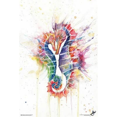 Sanguine Seahorses by Marc Allante Art Poster - 24 x 36 Inch