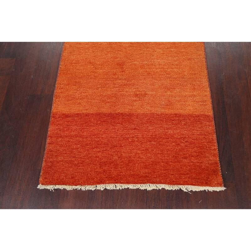 Modern Oriental Gabbeh Kashkoli Long Runner Rug Wool Handmade - 2'6" x 20'8"