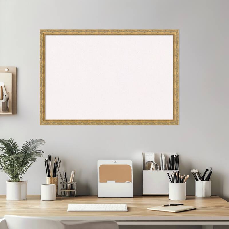 Mila Dark Gold Wood Framed Cork Board - Bulletin Board, Organization Board, Pin Board