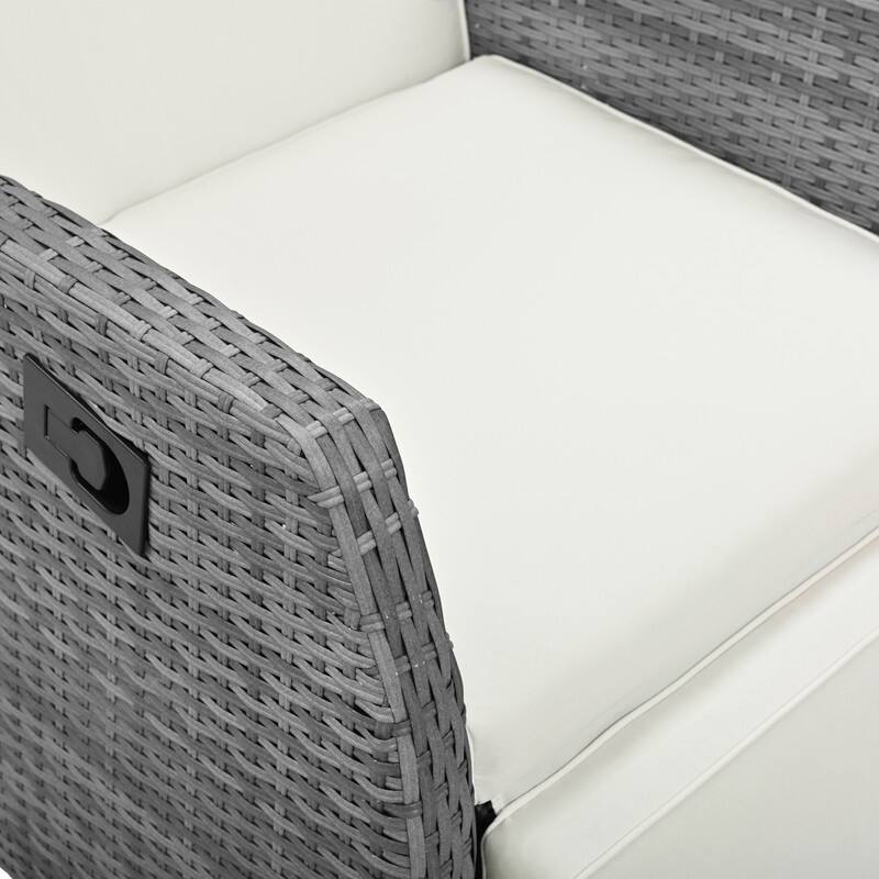 Outdoor Rattan Two person Adjustable Chairs With Coffee Table