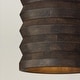 preview thumbnail 3 of 1, 14" W x 18" H 1-Light Pendant in Matte Black and Handcrafted Mango Wood in Espresso Stain - 14"W x 17.75"H