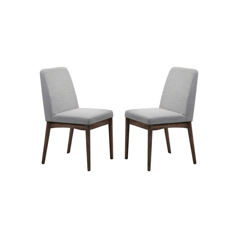 Grey Fabric Upholstered Dining Chair, Brown(Set of 2) - Set of 2 - Dining Height