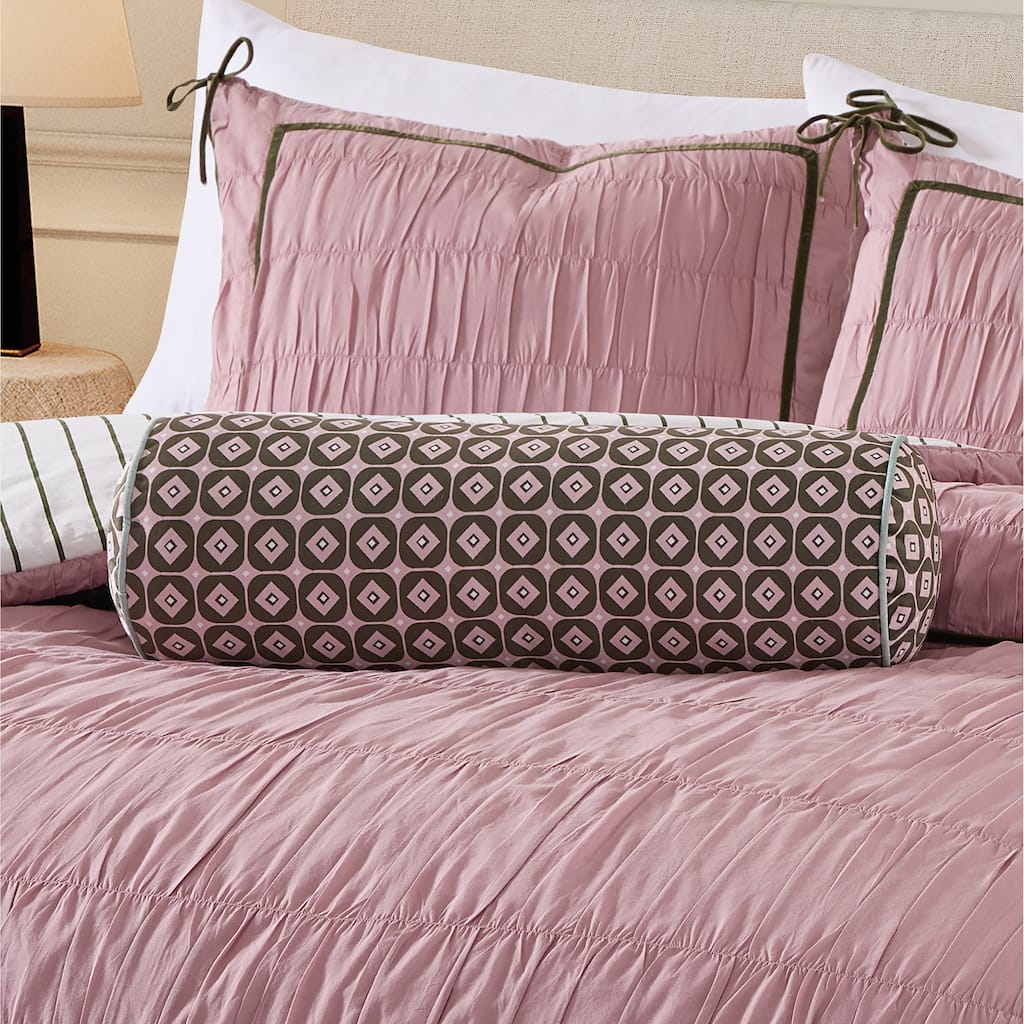 Ted Baker Retro Printed Velvet Bolster Pillow