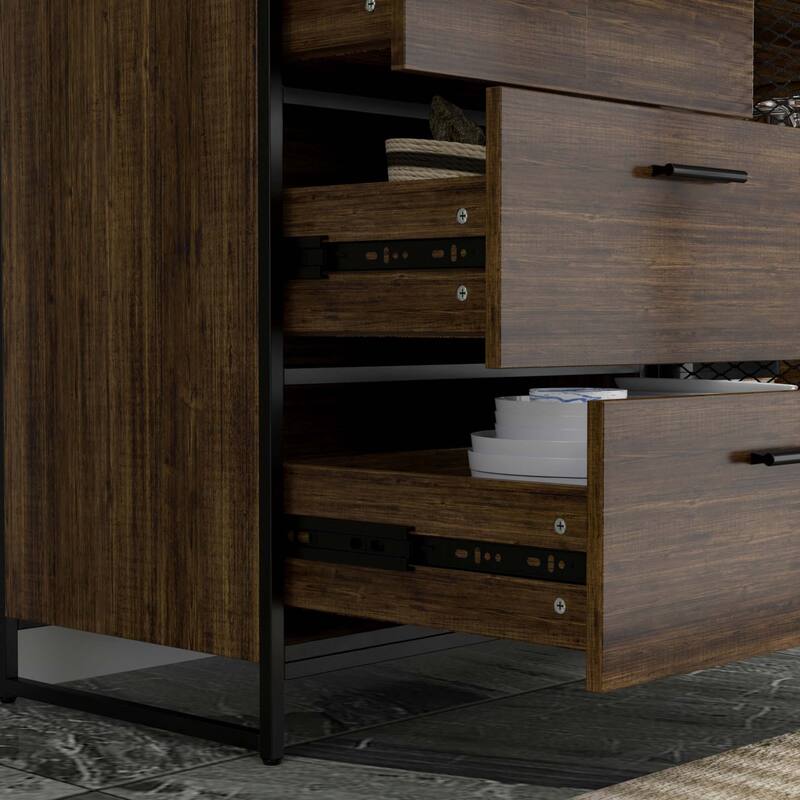 Large Buffet with Hutch,Kitchen Pantry Cupboard Sideboard