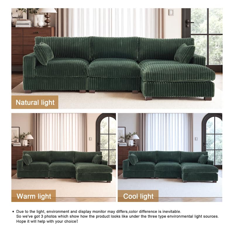 Oversized Plush Modular Sectional Sofa Couch with Ottoman