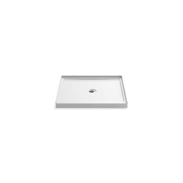 KOHLER Rely 36 in. L x 34 in. W Alcove Shower Pan Base with Center Drain in White