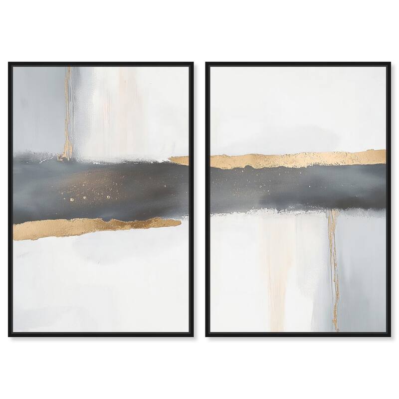 Azure Horizon I Canvas Set of 2 by Art Remedy - 24" x 36" - Black