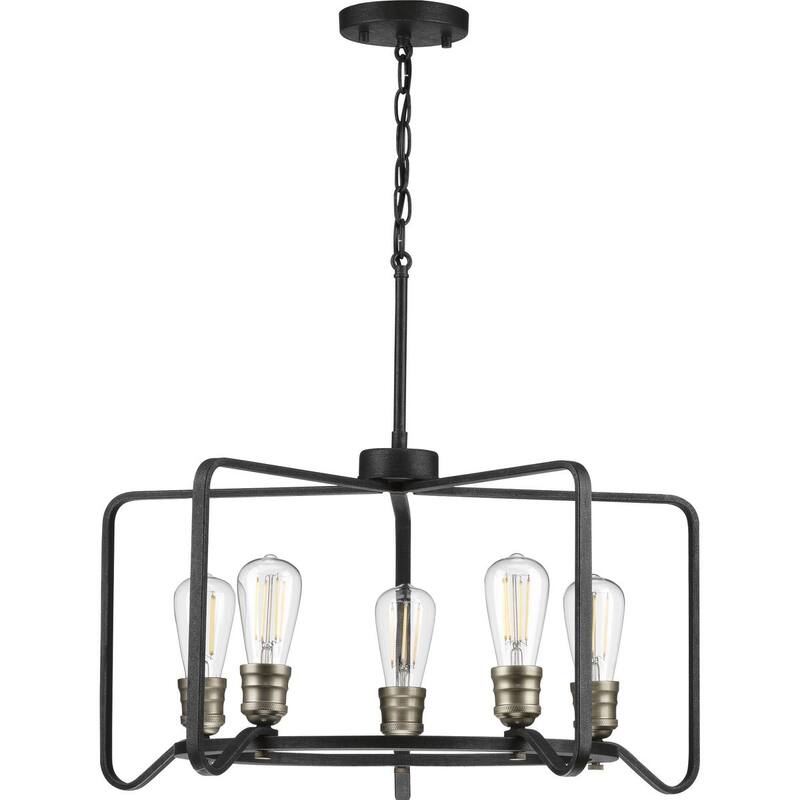 Foster Collection 5-Light Gilded Iron Farmhouse Chandelier Light - N/A