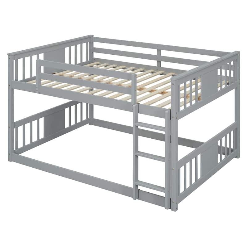 Roomfitters Full Over Full Bunk Bed with Ladder, Space-Saving Design for Two Sleepers, Functional Wood Frame