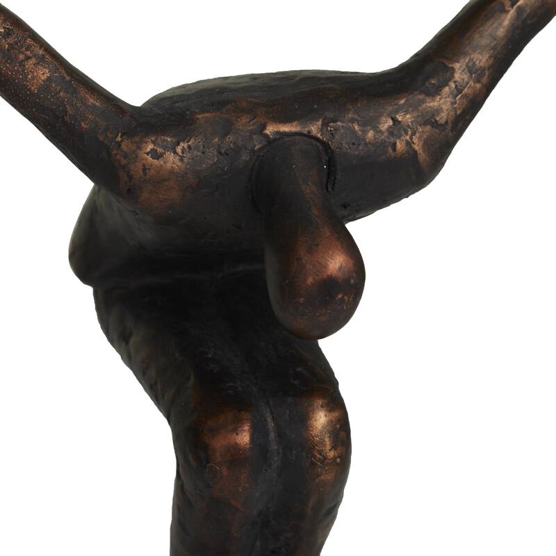 Polystone People Decorative Sculpture with Silver Ball Stands - Set of 2 Bronze - Roche River Decor