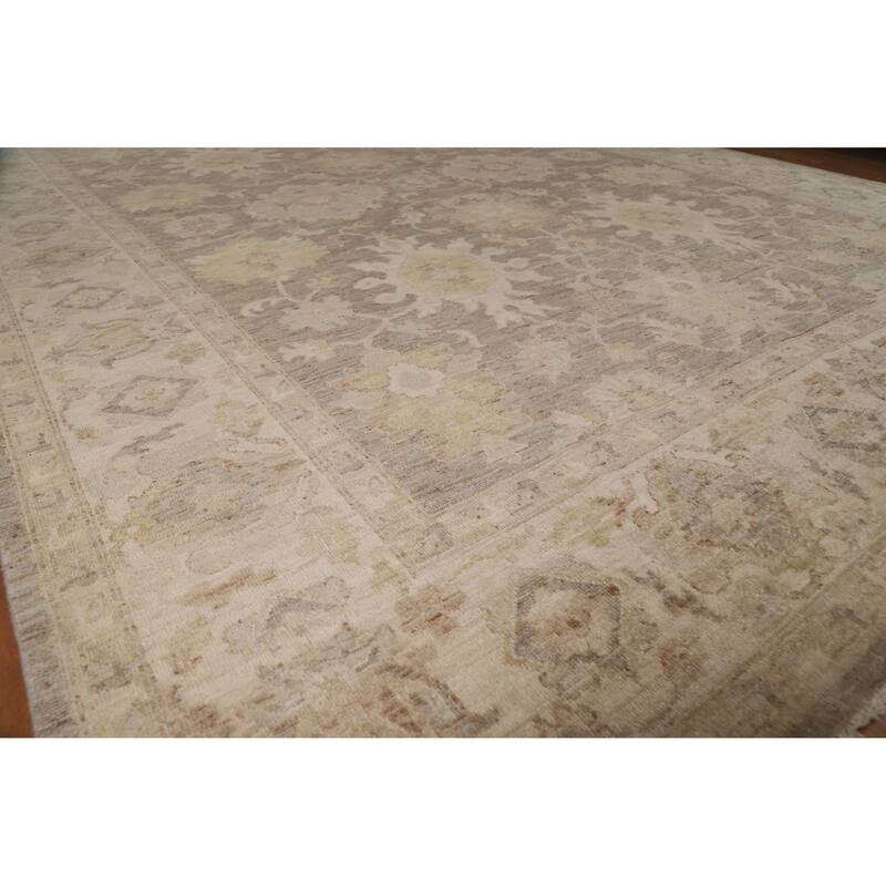 Vegetable Dye Oushak Turkish Area Rug Oriental Handmade Wool Carpet - 8'6"x 11'9" - 8'6"x 11'9" - Brown