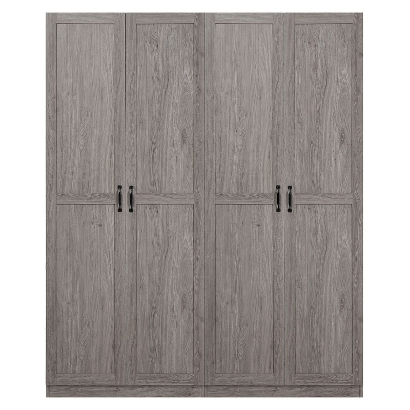 Manhattan Comfort Hopkins Modern Storage Closet 3.0 in Black - Set of 2