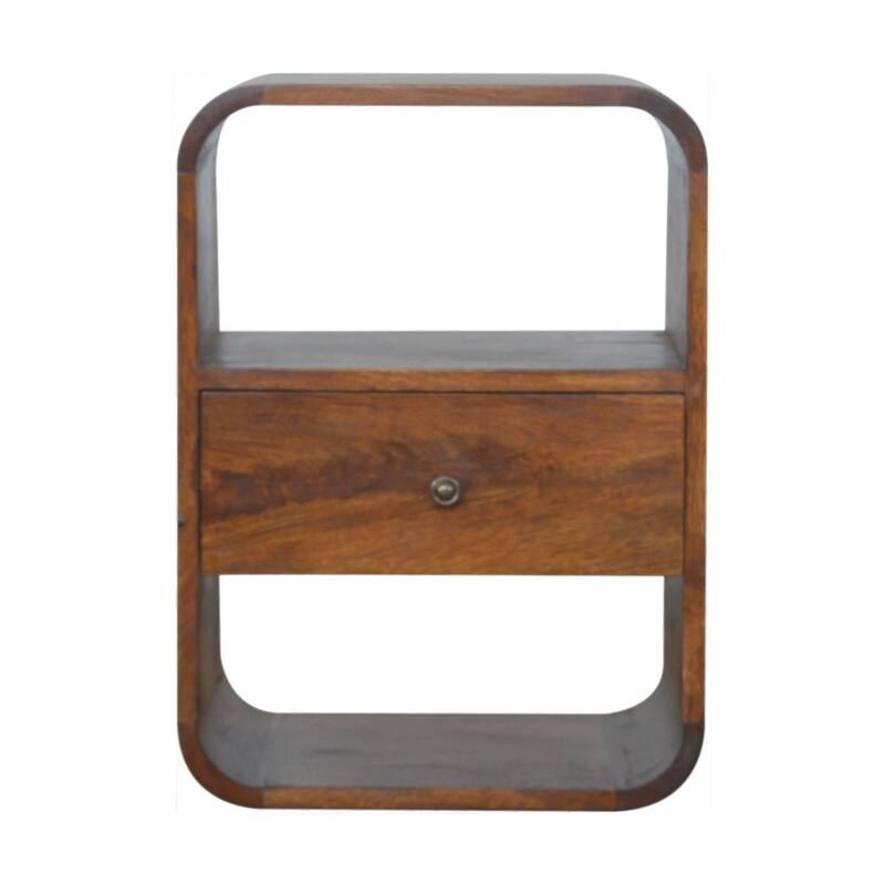 HomeRoots 22" Brown Solid Wood One Drawer Nightstand