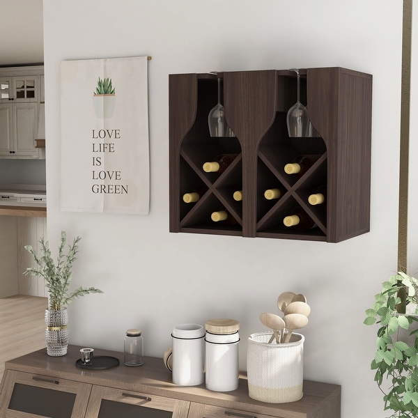 Rustic countertop wine discount rack