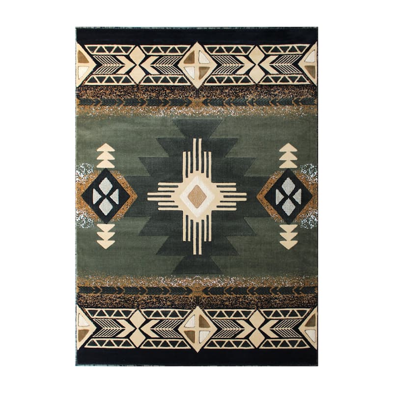 Traditional Southwestern Style Olefin Fiber Geometric Area Rug
