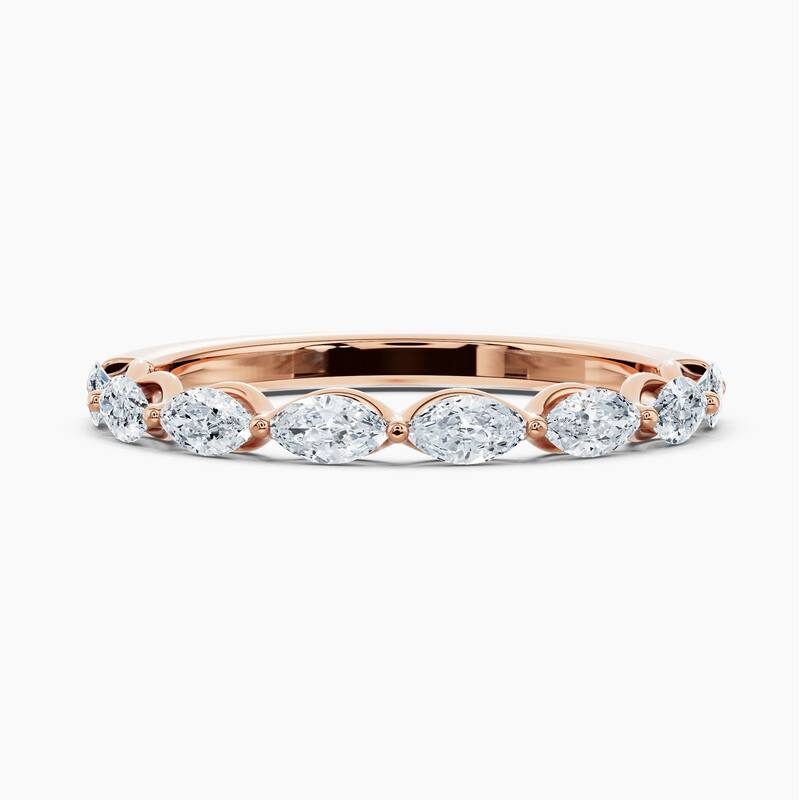 Auriya 14k Gold Marquise East-West Lab Grown Diamond Half Eternity Band 0.80 - 3.00 ct. tw. (F-G, VS) - 0.80 ct. wt. - 8.5 - Rose