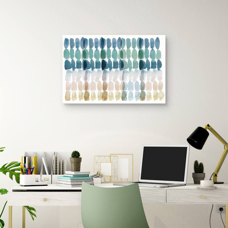 Rowed Pebbles by Claudia B Design Canvas Art Print