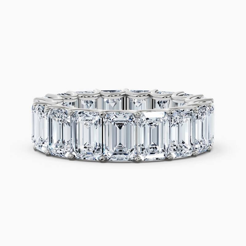 Auriya 14k Gold Emerald North-South Lab Grown Diamond Eternity Band 2.90 - 12.75 ct. tw. (F-G, VS) - 12.75 ct. wt. - 4.5 - White