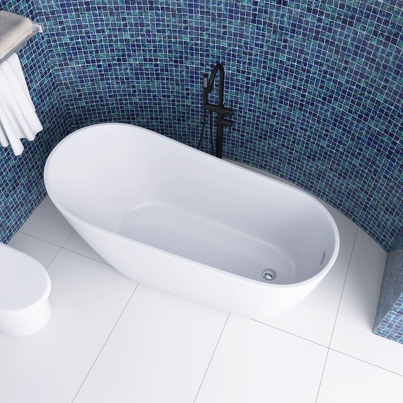 Acrylic Single Slipper Freestanding Soaking Bathtub with Drain