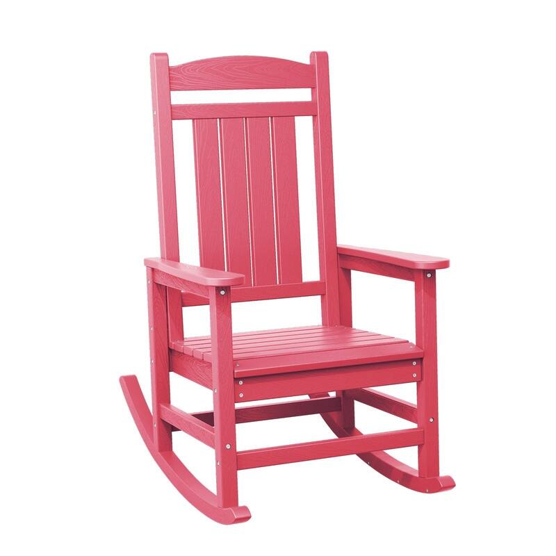 High-Back Oversized Plastic Rocking Chair –Stable & Smooth Glide