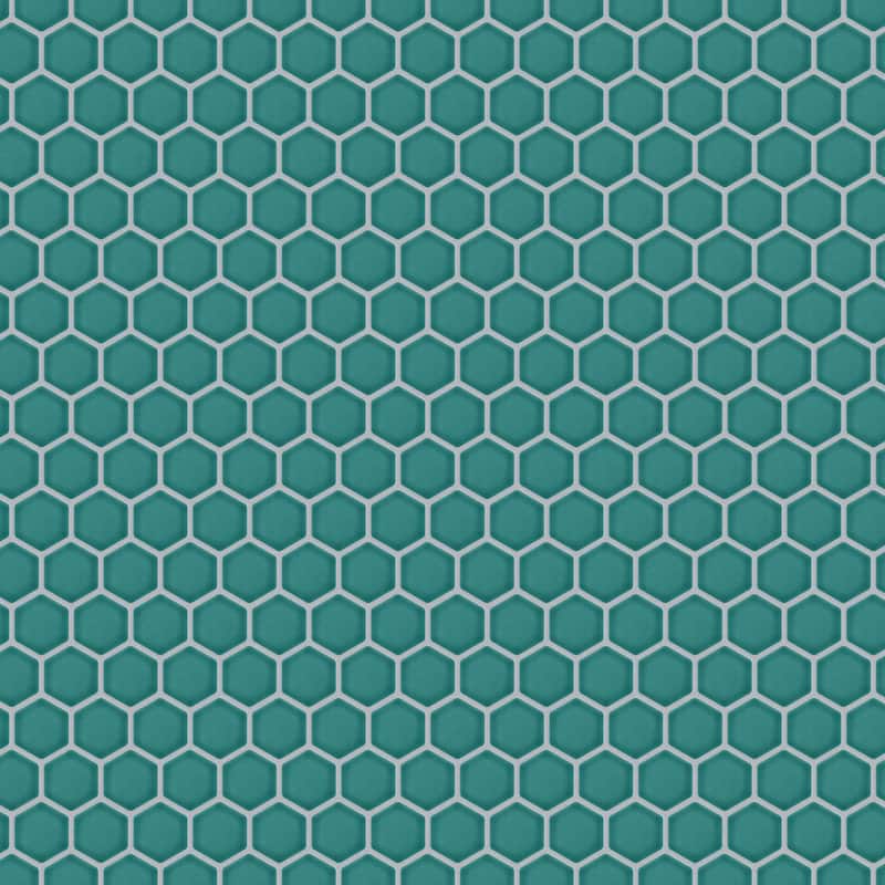 Merola Tile Tribeca 2" Hex Glossy Jade 11-1/8" x 12-5/8" Porcelain Mosaic Floor and Wall Tile