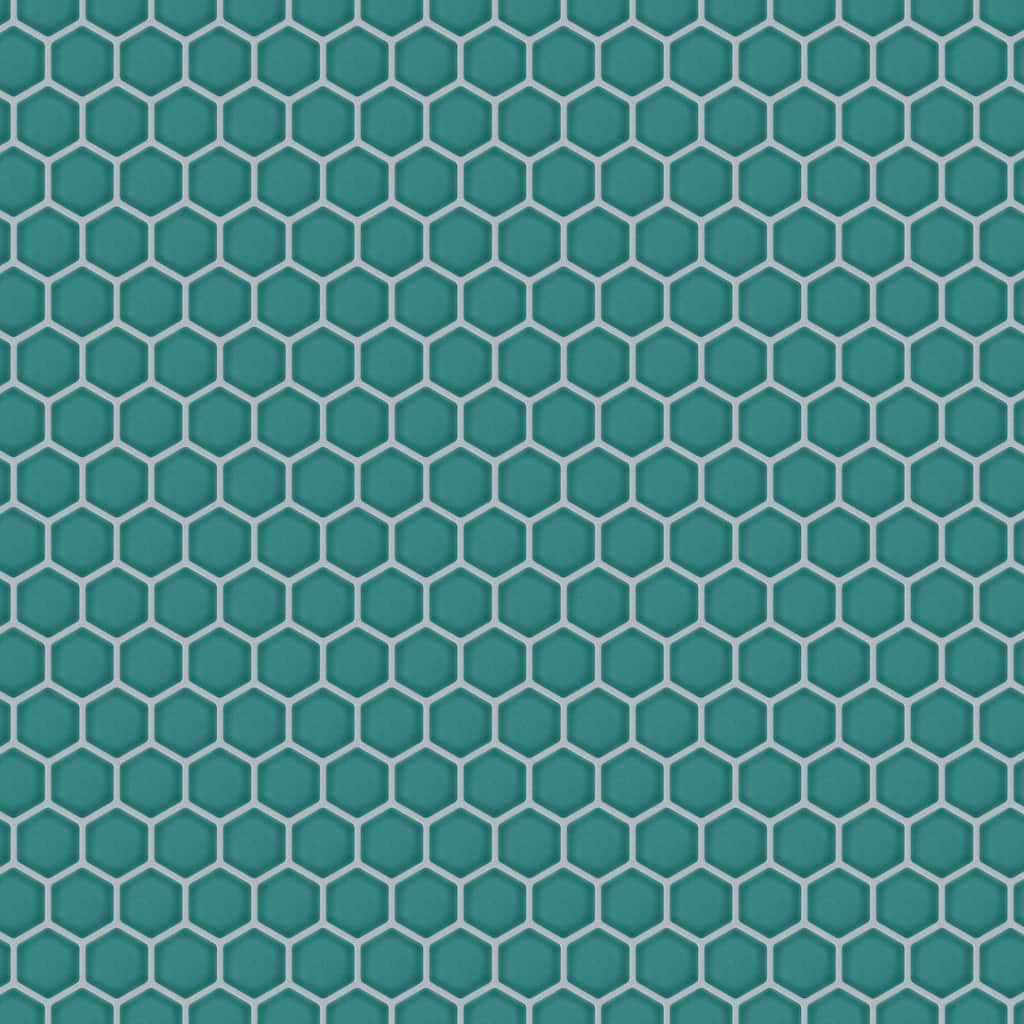 Merola Tile Tribeca 2" Hex Glossy Jade 11-1/8" x 12-5/8" Porcelain Mosaic Floor and Wall Tile