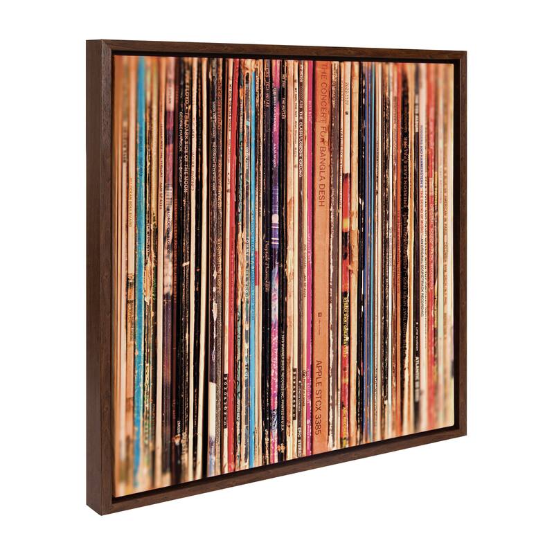 Kate and Laurel Sylvie Record Sleeves Framed Canvas by Robert Cadloff