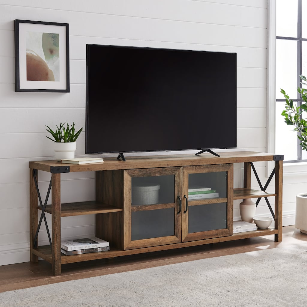 Walker Edison 70-inch Metal X-Accent TV Console