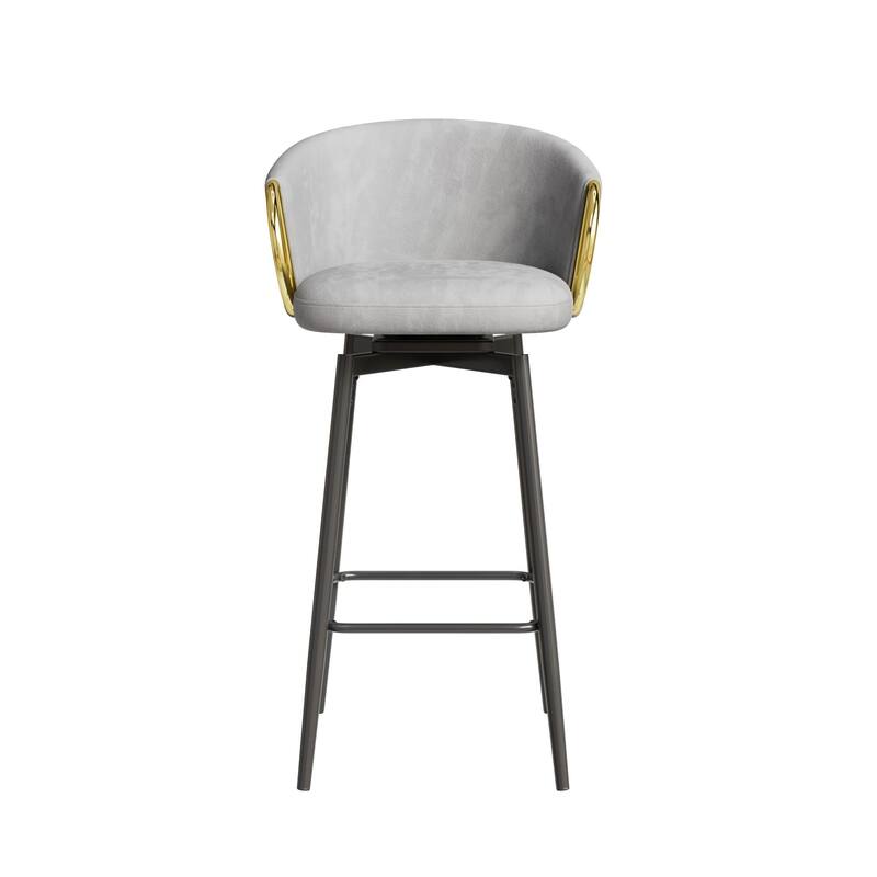 30 Inch Dining Chairs Set Of 2 Modern Style 360°Swivel Bar Chairs With Simple Design