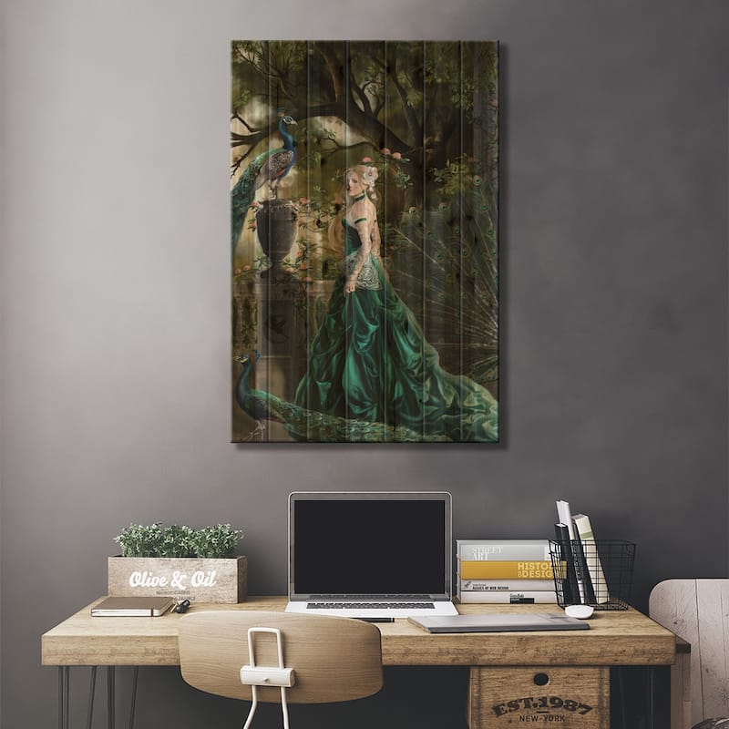 Emerald Hawthorne Print On Wood by Nene Thomas - Multi-Color