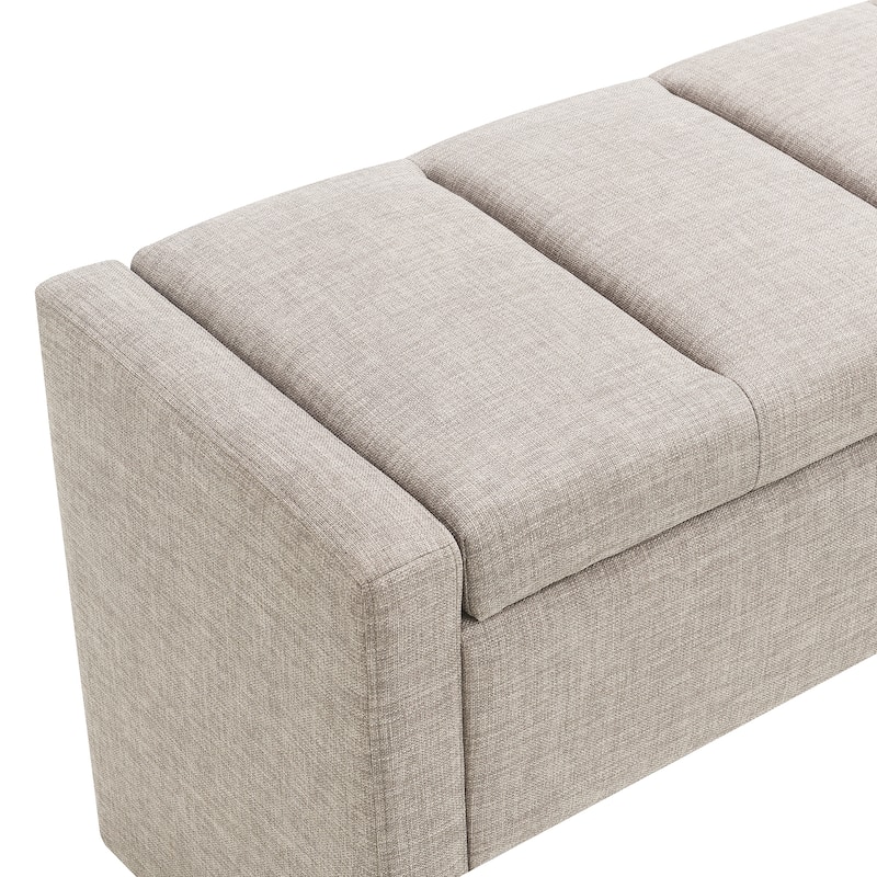 End of Bed Ottoman Bench, Modern 47" Fabric Entryway Storag Bench, Upholstered Single Foot Rest Stool for Bedroom