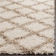 preview thumbnail 23 of 60, SAFAVIEH Dallas Shag Melahat Trellis 1.5-inch Thick Rug 6' Square - Ivory/Grey - Square