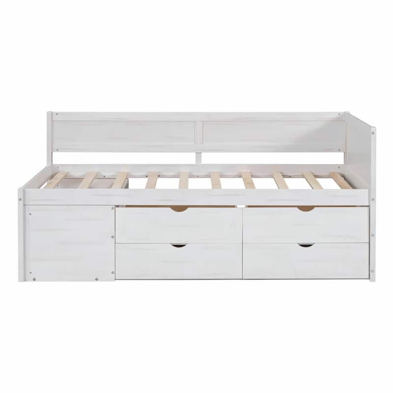 Daybed with Storage Drawers and Shelves