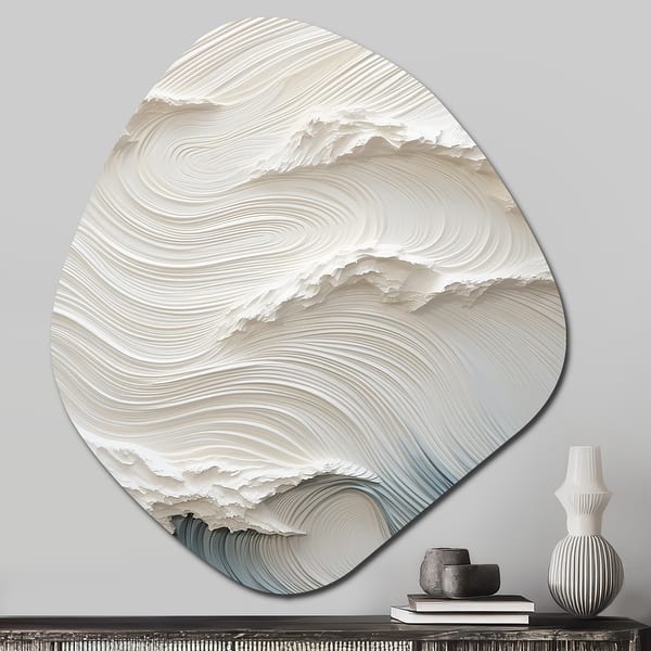 Designart - White And Blue Wave Papercut Style I - Coastal Waves Metal ...