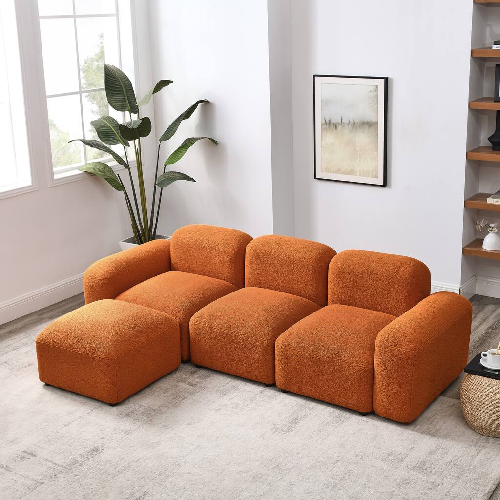 L-Shape DIY Combination 4-Seat Modular Sectional Sofa