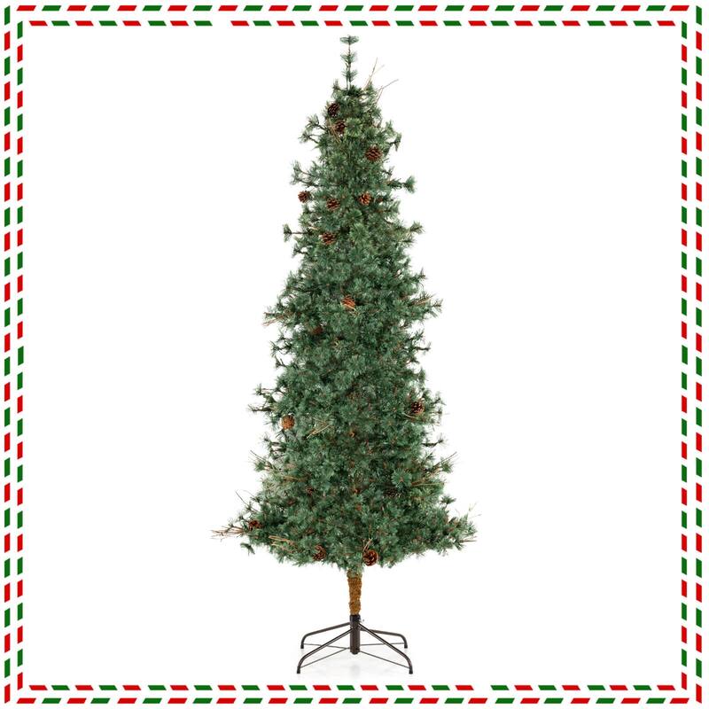 Costway 6/7/8 FT Artificial Christmas Tree with 370/502/702 Branch & - See Details - Green