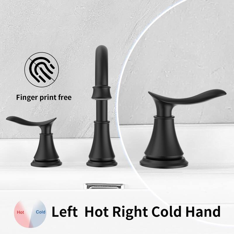 2-Handle Bathroom Sink Faucet 3 Hole 360° Swivel Spout Vanity Sink with Pop Up Drain Assembly and cUPC Water Supply Hoses