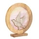 preview thumbnail 9 of 13, River of Goods Round Decorative Stained Glass Mango Wood Stand - 13" x 3" x 14"