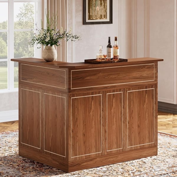 Costway 36" Tall 3-Tier Bar Table With Storage Metal
