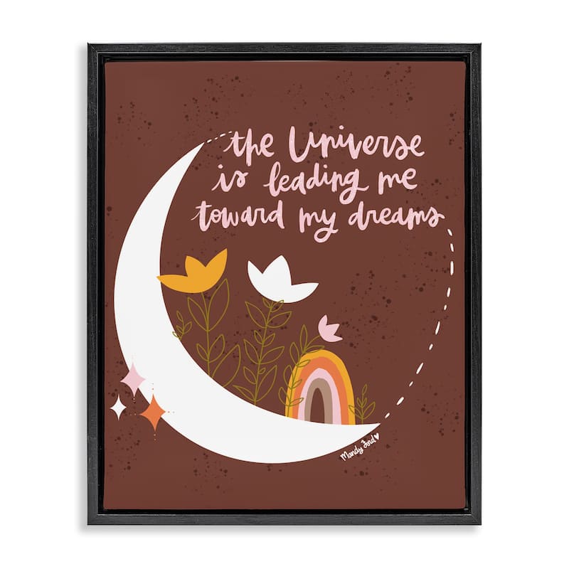 Stupell Leading Me To My Dreams Framed Floater Canvas Wall Art Design By Mandy Ford Art + Illustration - 17 x 21 - Black