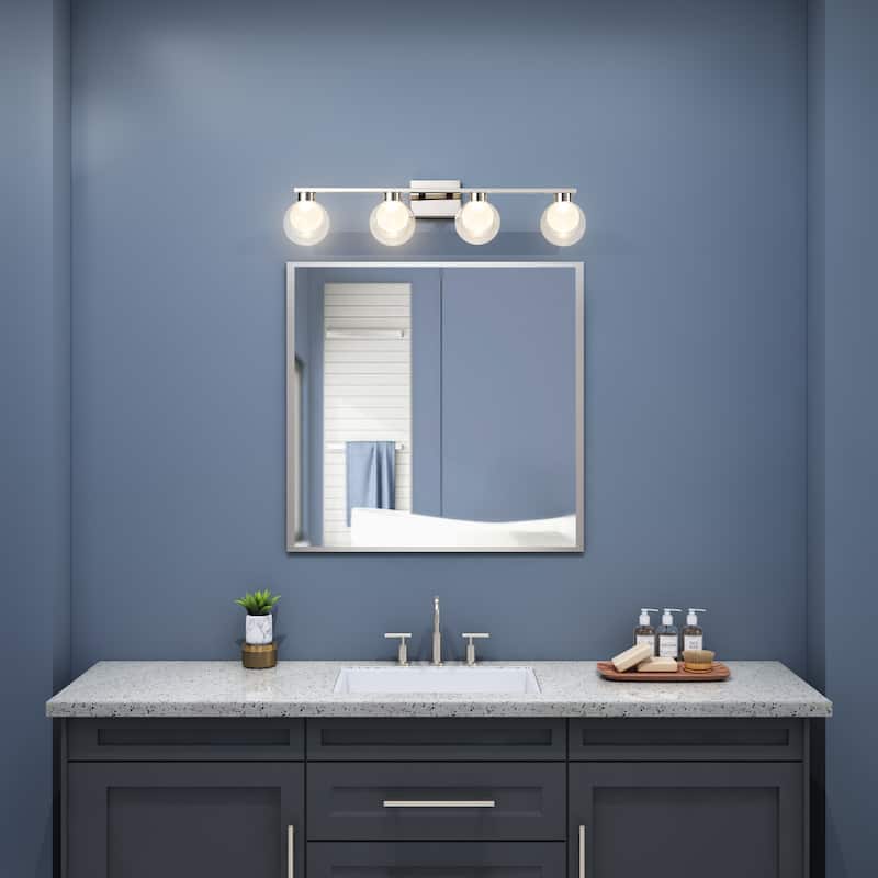 Artcraft Colton Bathroom Vanity - Polished Nickel Finish - 4-Light