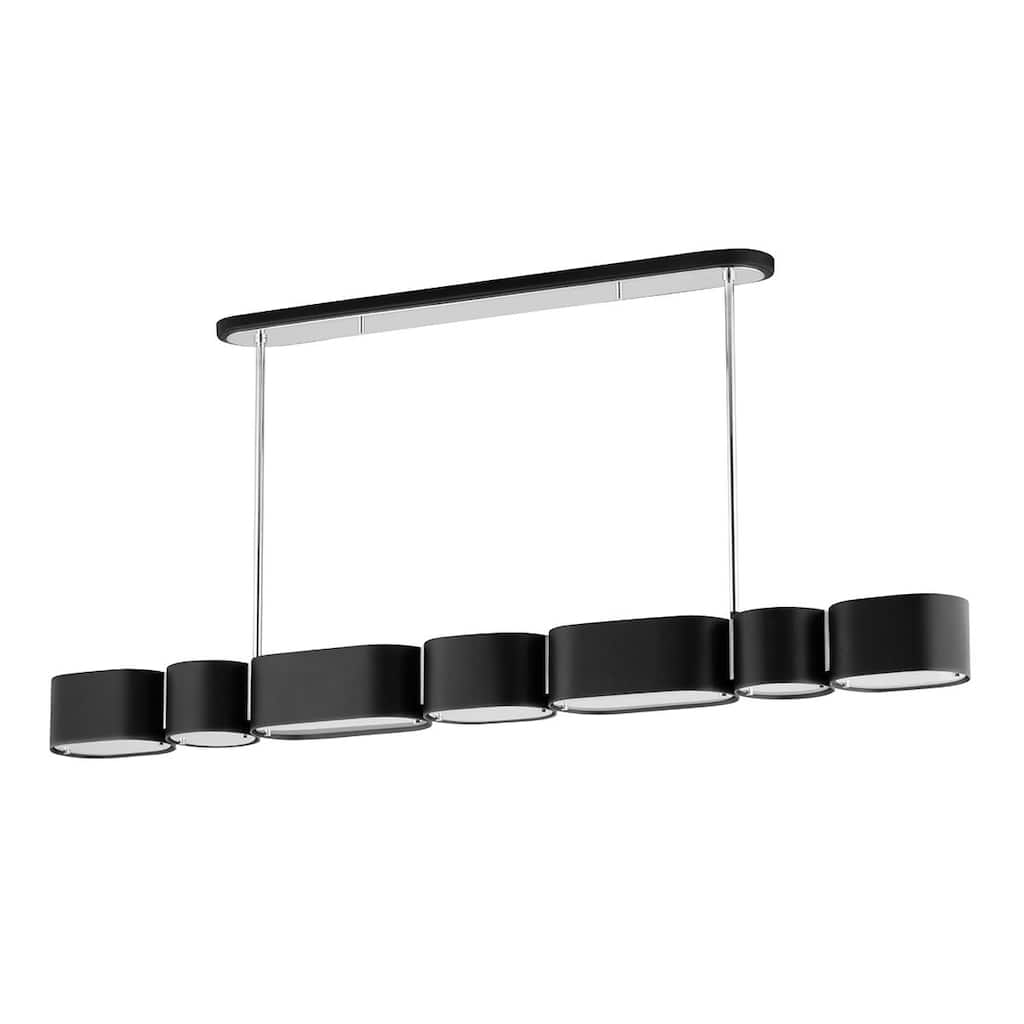 Corbett Lighting Opal 7 Light Soft Black/Stainless Steel Island Light